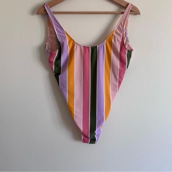 Hollister One Piece Swimsuit multicolor Stripe High Medium! - Picture 2 of 4